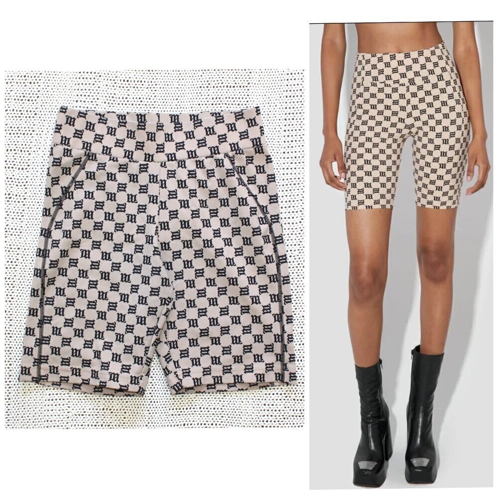MISBHV Monogram Biker Shorts Size Medium beige Stretch High rise